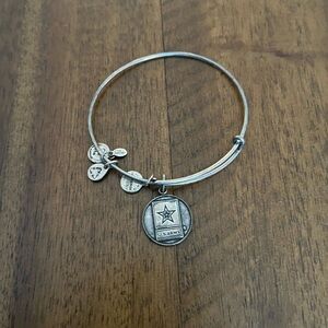 Alex & Ani Army Silver Charm Bangle Bracelet